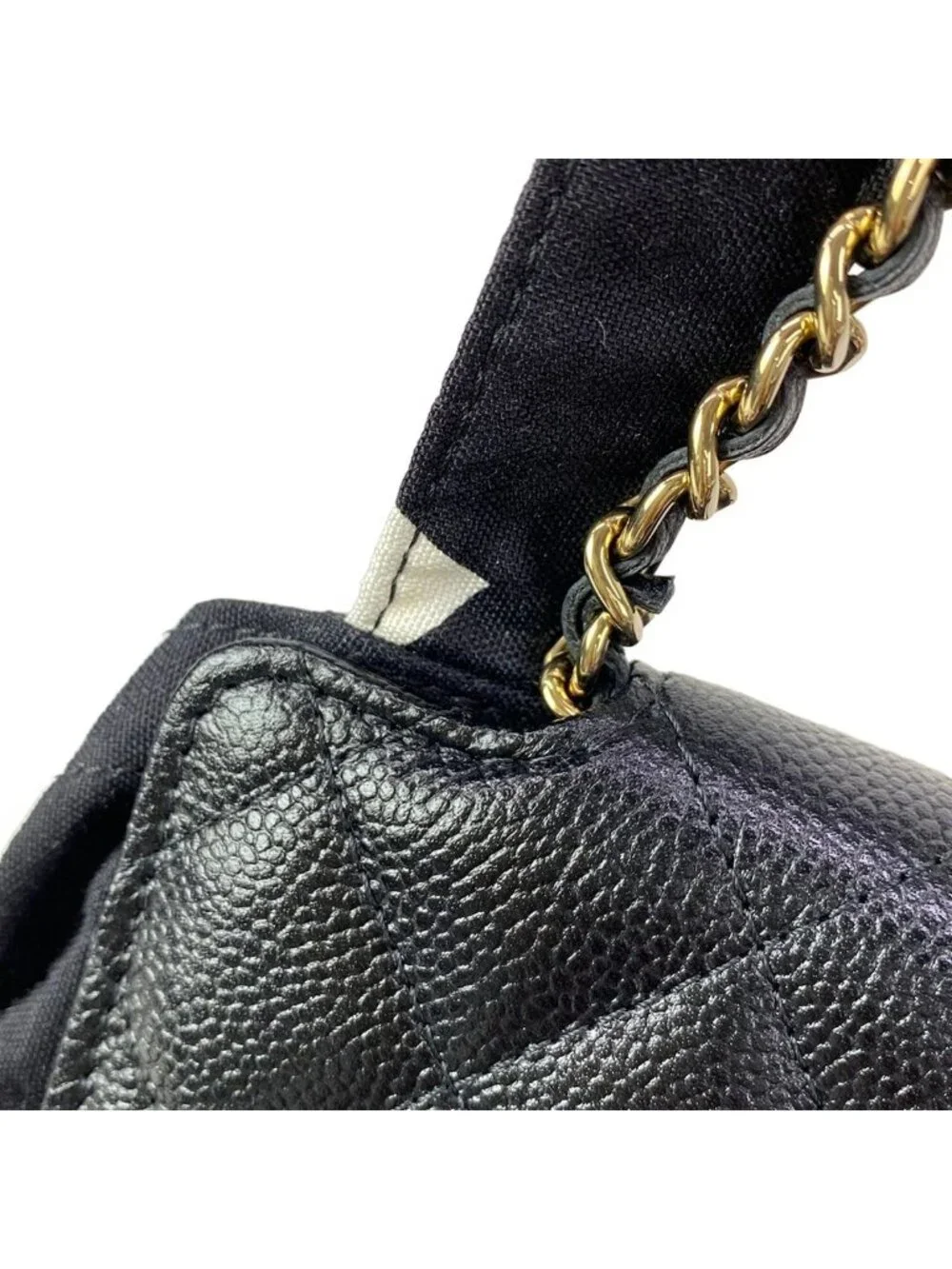 Chanel Shoulder Bag Quilted Black Light Pink White Gold Chain Foldable 2-Way